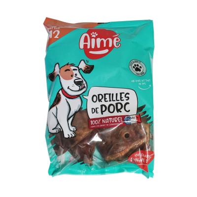 AIME R&eacute;compense Pour Chien Oreilles De Porc  - Le Sachet De 12 Pi&egrave;ces