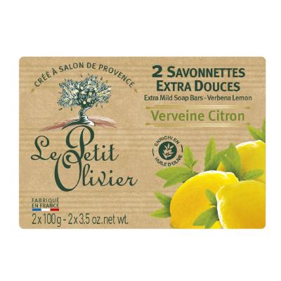 LE PETIT OLIVIER Savonnettes extra douces &agrave; la verveine et au citron, 100% huiles v&eacute;g&eacute;tales