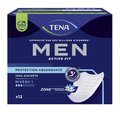 TENA Serviettes pour incontinence pour hommes niveau 1,  (x 12)