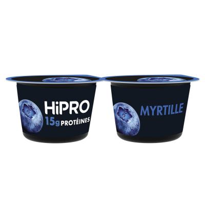 DANONE Yaourt Myrtille Prot&eacute;in&eacute; 0% Mg Hipro - Les 2 Pots De 160g