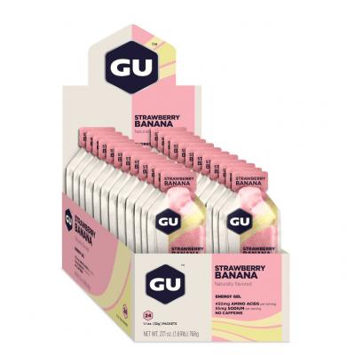 GU  24 Units Strawberry&banana Energy Gels Box Multicolore 