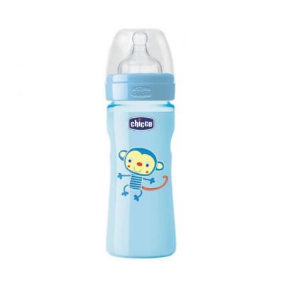 CHICCO Bouteille en Silicone 250ml Bleu Moyen D&eacute;bit 2m+