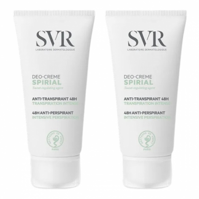SVR  Spirial D&eacute;o-Cr&egrave;me Anti-Transpirant Intense 48H Lot de 2 x 50 ml
