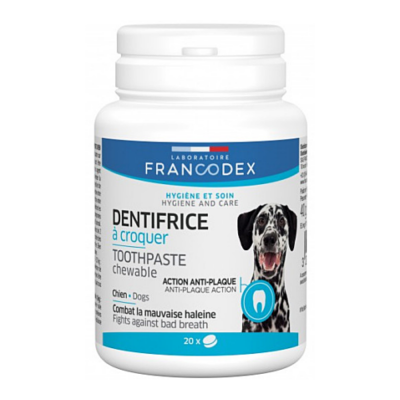FRANCODEX Comprim&eacute;s de Min&eacute;raux Dentrifico pour Chiens 20 Pastillas 