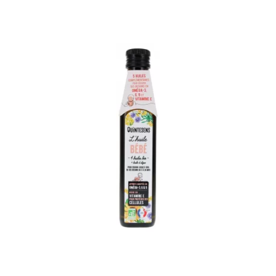 QUINTESENS  M&eacute;lange de 5 Huiles Bio - B&eacute;b&eacute; - De 4 &agrave; 36 mois - 0.25 L