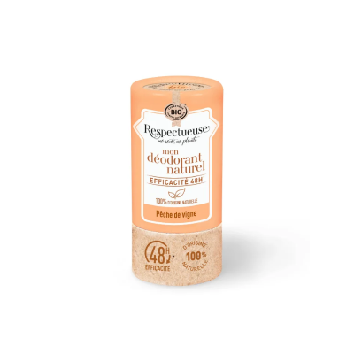 RESPECTUEUSE  Mon D&eacute;odorant Naturel P&ecirc;che de Vigne Bio 50 Grammes - Stick 50 g