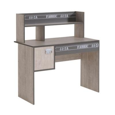 Bureau enfant 1 porte 1 tiroir 1 &eacute;tag&egrave;re style industriel L108cm LOFTY