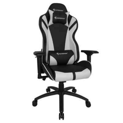 AZGENON Apollon Fauteuil Gamer ergonomique simili cuir - Accoudoirs 4D + 2 coussins amovibles pour lombaires et t&ecirc;te - Inclinaison et hauteur r&eacute;glable - Noir et Blanc
