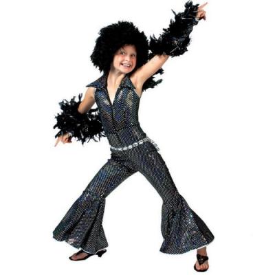 GENERIQUE D&eacute;guisement Disco Noir Brillant Fille, Taille 10 &Agrave; 12 Ans
