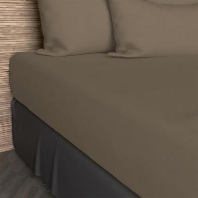SOLEIL D OCRE Drap housse 90x200 cm en coton 57 Fils Soleil D'ocre taupe - Taupe