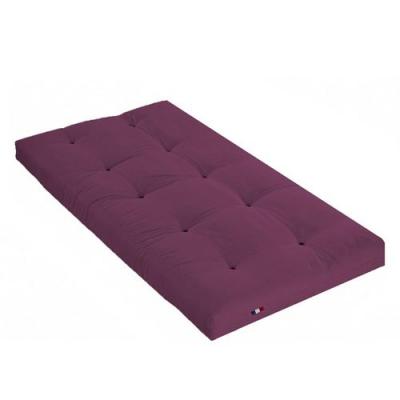 GENERIQUE Matelas futon aubergine coeur en latex 90x190