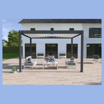  Pergola bioclimatique Ombr&eacute;a autoportante 3x4M - Anthracite/blanc - ELMO