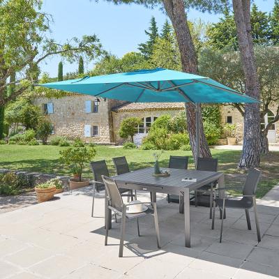 HESPERIDE Parasol d&eacute;centr&eacute; Melhia 3x3 m ol&eacute;fine bleu canard Hesp&eacute;ride - Bleu canard