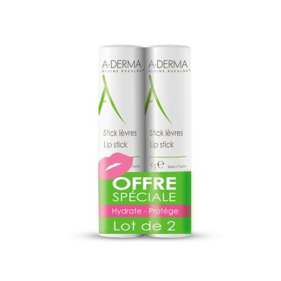 A DERMA A-DERMA Les indispensables - Stick L&egrave;vres lot de 2