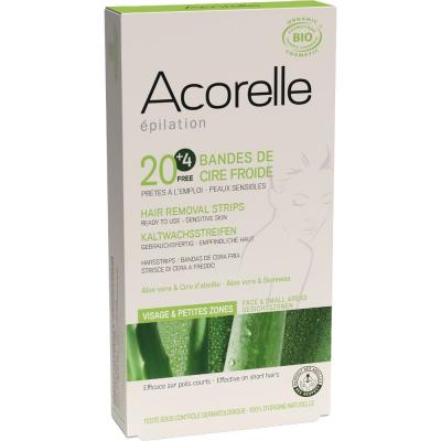 ACORELLE Bandes de cire froide pour le visage  24 unit&eacute;s