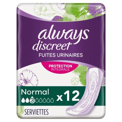 ALWAYS DISCREET Always&nbsp;Discreet Normal Serviettes Pour Fuites Urinaires&nbsp;x12