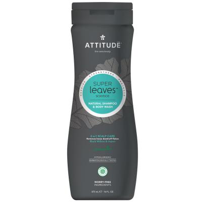 ATTITUDE  - 2 en 1 Shampooing antipelliculaire gel douche 473 ml Super leaves