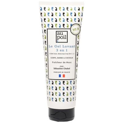 AU POIL Gel Douche Corps, Barbe Cheveux  - Le Tube De 250ml
