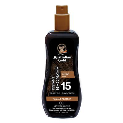 AUSTRALIAN GOLD Sunscreen SPF15 spray gel with instant bronzer 237 ml