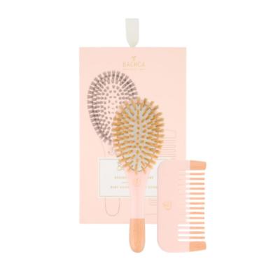 BACHCA Baby Kit PinkBrosse 100% sanglier PM + peigne bois Multicolore 