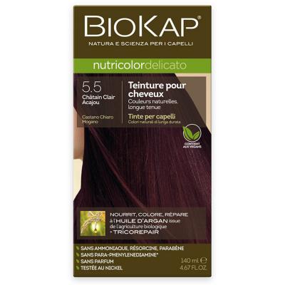 BIOKAP Coloration pour cheveux Nutricolor Delicato ch&acirc;tain clair acajou 5.50
