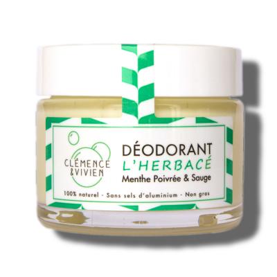 CLEMENCE ET VIVIEN Deodorant l'Herbace Menthe poivree et Sauge - 50 g