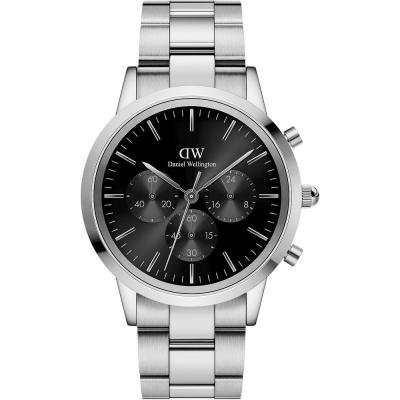 DANIEL WELLINGTON  DW Montre Iconic Chronograph Link Onyx S 42mm Silver