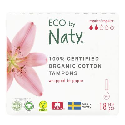NATY Eco by  Tampons sans applicateur Normal - Lot de 18