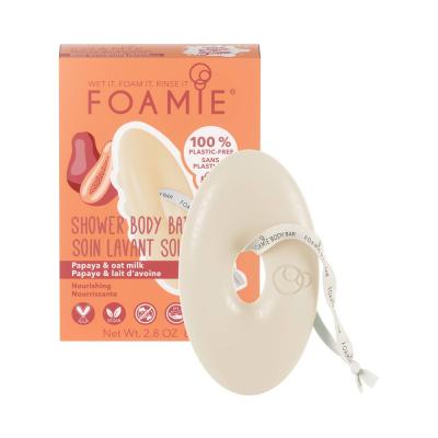 FOAMIE  Shower Body Bar Papaya & Oat Milk 2 In 1 80g