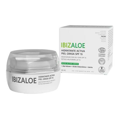 IBIZALOE  - HYDRATANT ACTIF PEAUX GRASSES SPF15, 50ml Cr&eacute;me visage