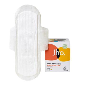 JHO  - Serviettes hygi&eacute;niques en coton 100% bio (Super Jour, 10)