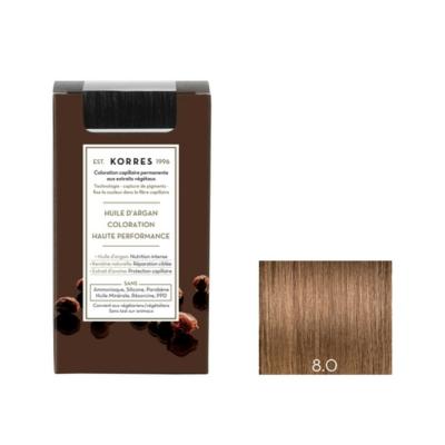 KORRES  Coloration Permanente Huile D'Argan Blond Clair 8.0