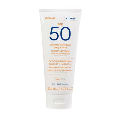 KORRES  &Eacute;mulsion Solaire Corps & Visage Spf50 Yaourt 200 ml - Tube 200