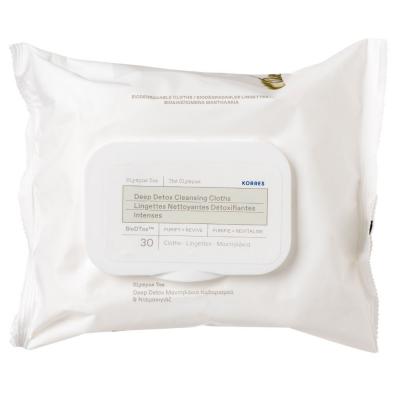 KORRES  Olympus Tea Lingettes nettoyantes d&eacute;tox 30 pi&egrave;ce