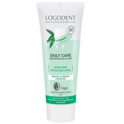LOGONA  - Dentifrice Fluor Daily Care Extra Frais Menthe Poivr&eacute;e