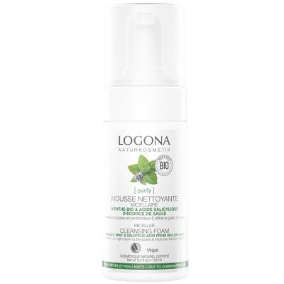 LOGONA  - Mousse Nettoy. Menthe Bio Acide Salicyl, 100ml D&eacute;maquillants