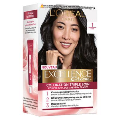 L OREAL PARIS L&acute;Or&eacute;al Paris - Excellence Cr&egrave;me 1 Noir Coloration capillaire 192 ml