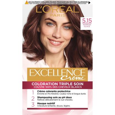 L OREAL PARIS Coloration Cheveux 5.15 Marron Glac&eacute; Excellence - La Bo&icirc;te