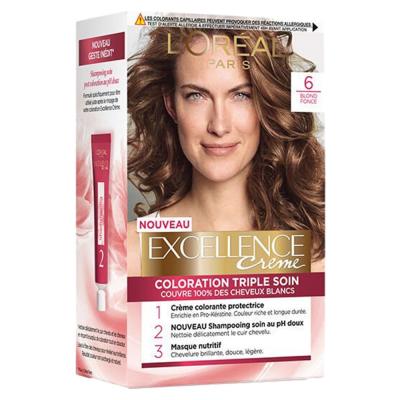 L OREAL PARIS L&acute;oreal Excellence N&ordm; 6 Hair Dyes 176ml Dor&eacute;