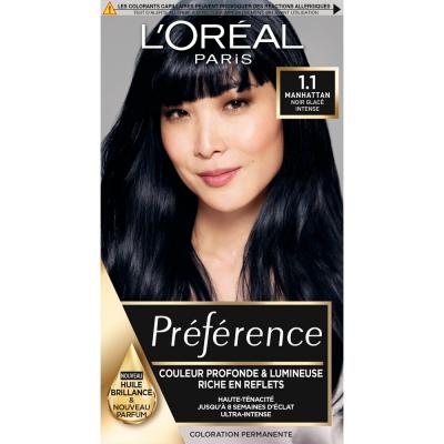 L OREAL PARIS L'or&eacute;al Paris Pr&eacute;f&eacute;rence Coloration 1.1 Manhattan Noir Bleut&eacute;