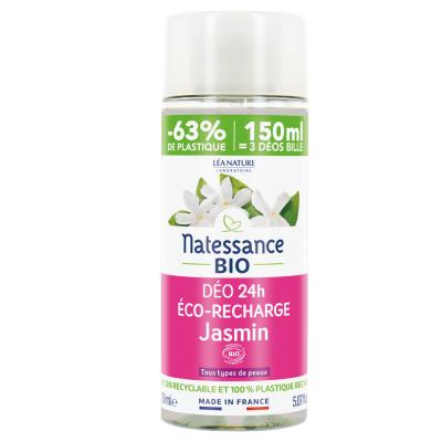 NATESSANCE  Recharge D&eacute;odorant Jasmin Bio - Flacon 150 ml
