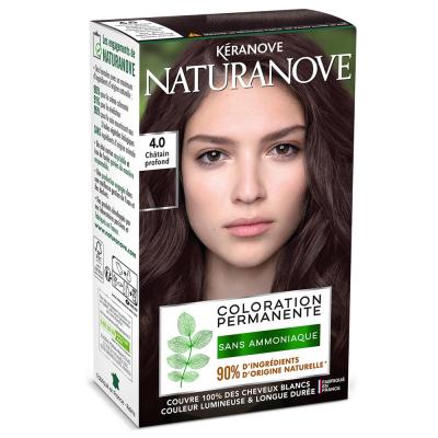 KERANOVE NATURANOVE Coloration sans ammoniaque 4.0 ch&acirc;tain profond