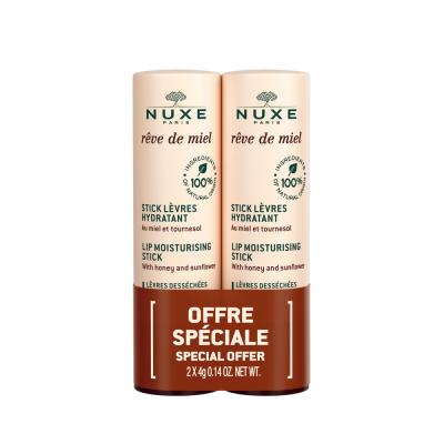 NUXE  - Duo sticks &agrave; l&egrave;vres hydratants R&ecirc;ve de Miel 2x4g Sticks 1 unit&eacute;
