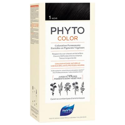 PHYTO COLOR - 1.0 - Noir Coloration Permanente, 112ml
