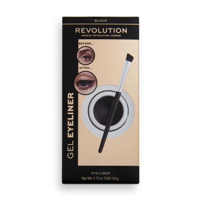 REVOLUTION MAKE UP Maquillage R&eacute;volution Londres 3g Gel Eyeliner Pot Avec Brosse, Noir,
