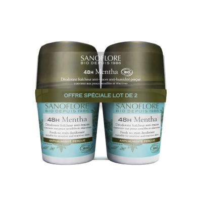 SANOFLORE  D&eacute;odorant Roll On 50ml offre sp&eacute;ciale lot de 2