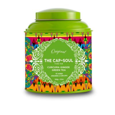 THE CAPSOUL  Th&eacute; Vert au Gingembre et Curcuma En Vrac 100g