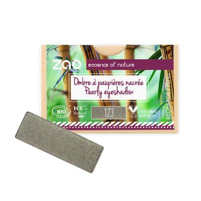 ZAO MAKEUP Recharge fard &agrave; paupi&egrave;res bio - Rectangle - Zao 123 Gris kaki - nacr&eacute;