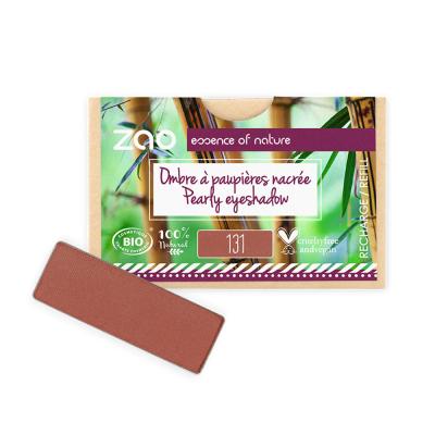 ZAO MAKEUP Recharge fard &agrave; paupi&egrave;res bio - Rectangle - Zao 131 Terre de Sienne - nacr&eacute;