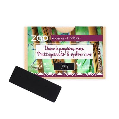 ZAO MAKEUP Recharge fard &agrave; paupi&egrave;res bio - Rectangle - Zao 206 Noir - mat